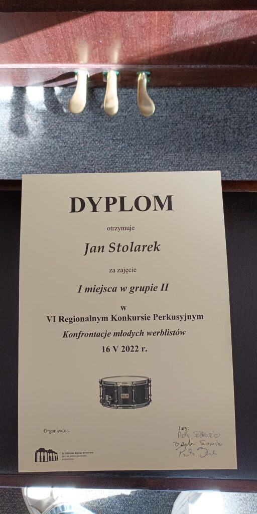 Dyplom dla Jana Stolarka